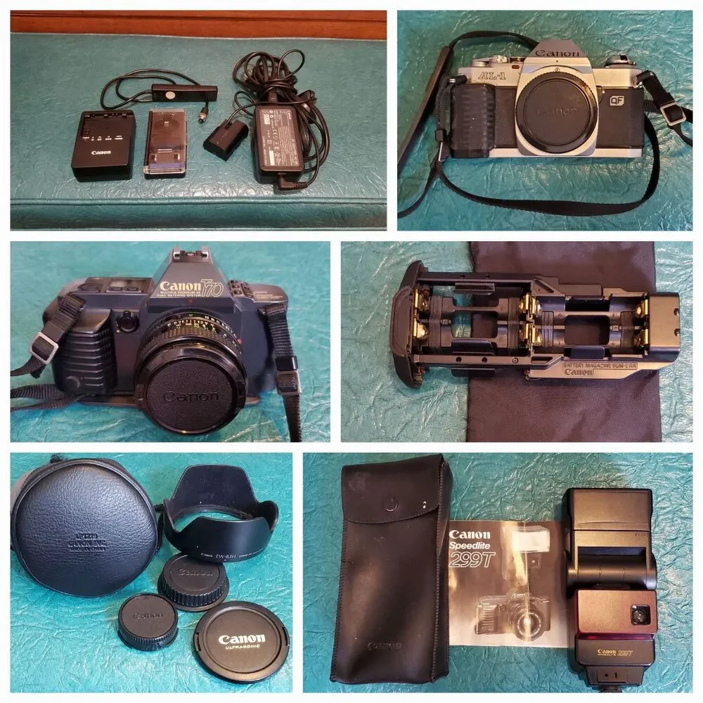 Canon Cameras and Misc Accessories LOT UNTESTED For Film Cameras And Digital